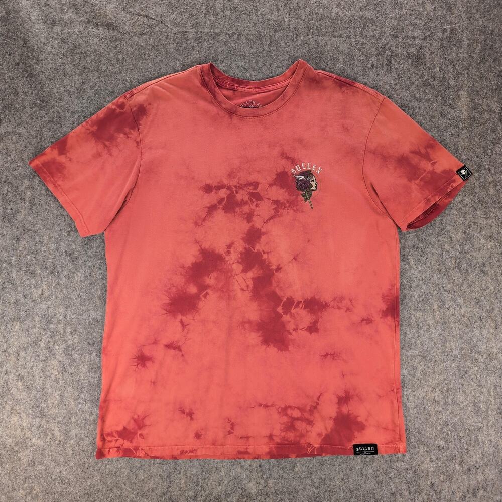 Sullen Art Collective Shirt Mens XL Red Tie Dye Rose Skull Tattoo Art Graphic